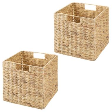 mDesign Large Woven Hyacinth Home Storage Basket for Cube Furniture, 2 Pack. View a larger version of this product image.