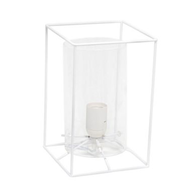 Elegant Designs Contemporary Small Exposed Glass and Metal Table Lamp - White/Clear. View a larger version of this product image.