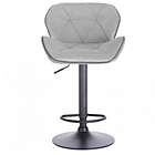 Alternate image 1 for Modern Home Luxe Spyder Contemporary Adjustable Suede Barstool - Modern Comfortable Adjusting Height Counter/Bar Stool (Black Base, Light Gray/Dark Gray Piping)