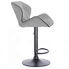 Alternate image 2 for Modern Home Luxe Spyder Contemporary Adjustable Suede Barstool - Modern Comfortable Adjusting Height Counter/Bar Stool (Black Base, Light Gray/Dark Gray Piping)