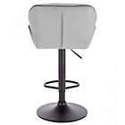 Alternate image 3 for Modern Home Luxe Spyder Contemporary Adjustable Suede Barstool - Modern Comfortable Adjusting Height Counter/Bar Stool (Black Base, Light Gray/Dark Gray Piping)