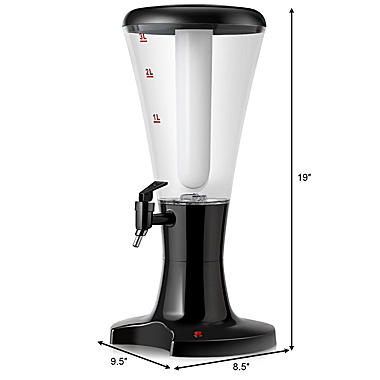 Costway 2-Set 3L Plastic Cold Draft Beer Tower Dispenser House Use w/LED. View a larger version of this product image.