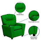 Alternate image 2 for Flash Furniture Chandler Contemporary Green Vinyl Kids Recliner with Cup Holder