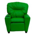 Alternate image 3 for Flash Furniture Chandler Contemporary Green Vinyl Kids Recliner with Cup Holder