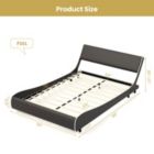 Alternate image 1 for Slickblue Upholstered Platform Bed Frame Low Profile Faux Leather with Curved Headboard-Full Size