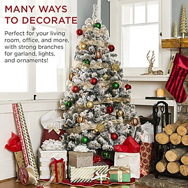 Best Choice Products 4.5ft Snow Flocked Christmas Tree, Premium Holiday Pine Branches, Foldable Metal Base. View a larger version of this product image.