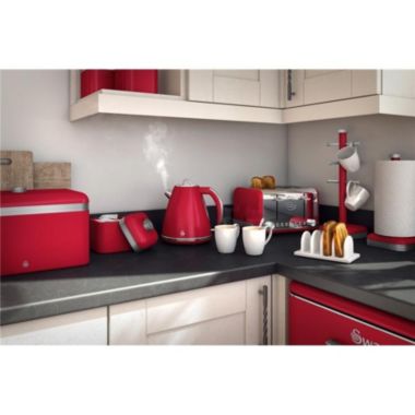 Swan Retro Bread Bin Red. View a larger version of this product image.