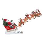 Alternate image 1 for Now Dash Away All Musical Santa with Reindeer Fabriche Christmas Figurine Set