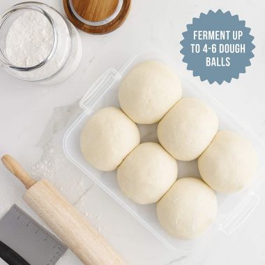 Chef Pomodoro Dough Proofing Box, 15 x 11-Inch, Fit 4-6 Dough Balls, Household Pizza Dough Tray Kit (Blue). View a larger version of this product image.