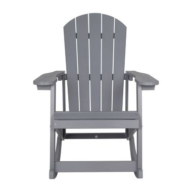 Flash Furniture Savannah Commercial Grade All-Weather Poly Resin Wood Adirondack Rocking Chair with Rust Resistant Stainless Steel Hardware in Gray - Set of 2. View a larger version of this product image.