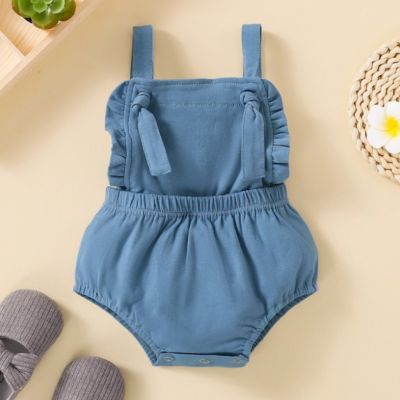 Laurenza&#39;s Girls Blue Knotted Romper