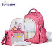 Sunveno Baby Diaper Bag Large-Capacity Travel Backpack 2 in 1 Set Organizer with Small Bag Inside