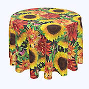 Fabric Textile Products, Inc. Round Tablecloth, 100% Polyester, 70" Round, Sunflower Garden