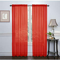 GoodGram 2 Pack  Elegant Sheer Voile Curtain Panels - 52 in. W x 84 in. L, Red