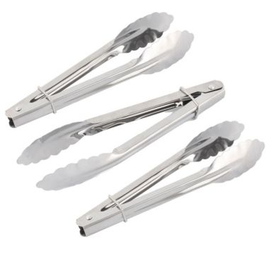 Unique Bargains Metal Kitchen Salad Ice Cake Bread Food Tong Clip Clamp 3 Pieces Silver Tone, , Sturdy, Heat Resistance, Anti-Rust, Anti-Corrosion, Light Weight Locking Kitchen Tongs. View a larger version of this product image.