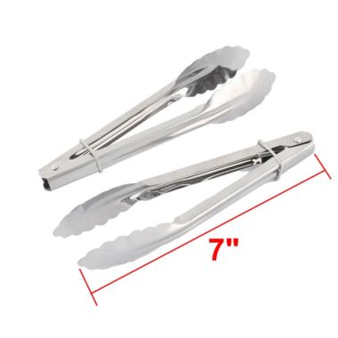 Unique Bargains Metal Kitchen Salad Ice Cake Bread Food Tong Clip Clamp 3 Pieces Silver Tone, , Sturdy, Heat Resistance, Anti-Rust, Anti-Corrosion, Light Weight Locking Kitchen Tongs. View a larger version of this product image.