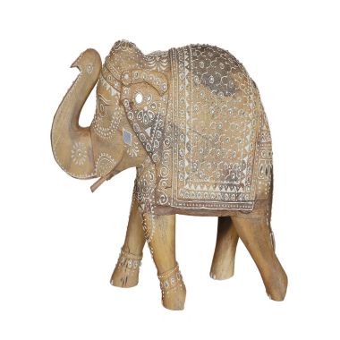 Cottage Handicraft, Mango Wood Hand-Crafted Elephant, Large with free Elephant Gift. View a larger version of this product image.