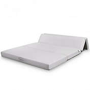 Costway 4 Inch Folding Sofa Bed Foam Mattress with Handles-Queen Size