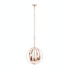 Alternate image 0 for Elegant Designs 18" Modern Orb Adjustable 3-Light Metal And Clear Glass Hanging Ceiling Pendant, Rose Gold