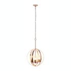 Alternate image 1 for Elegant Designs 18" Modern Orb Adjustable 3-Light Metal And Clear Glass Hanging Ceiling Pendant, Rose Gold