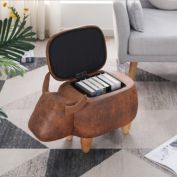 Stock Preferred Decorative Ottoman Animal Storage Stool in Brown