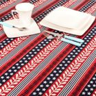 Alternate image 3 for Carnation Home Fashions "Americana" Vinyl Flannel Backed Tablecloth - 60x60", Red/White/Blue