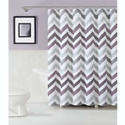 Kate Aurora Living 100% Cotton Chevron Fabric Shower Curtains - Purple