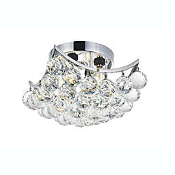 Elegant Lighting Corona 4 light Chrome Flush Mount Clear Royal Cut Crystal