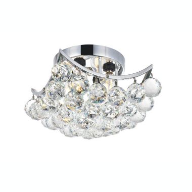 Elegant Lighting Corona 4 light Chrome Flush Mount Clear Royal Cut Crystal. View a larger version of this product image.
