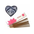 Alternate image 0 for Global Crafts Grey Heart Soapstone Incense Holder with Incense Sticks