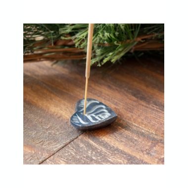 Global Crafts Grey Heart Soapstone Incense Holder with Incense Sticks. View a larger version of this product image.
