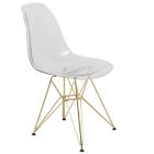 Alternate image 0 for LeisureMod Cresco Molded Eiffel Side Chair with Gold Base, Set of 2 - Clear
