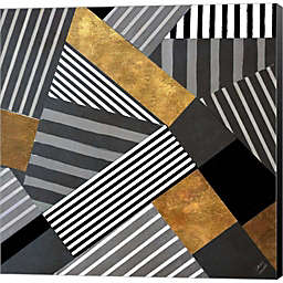 Great Art Now Geo Stripes in Gold & Black II by Lanie Loreth 24-Inch x 24-Inch Canvas Wall Art