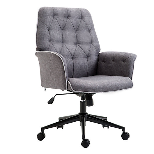 Velvet Desk Chair with Metal Base,Adjustable Swivel Chair,Home Office Chair-Grey 