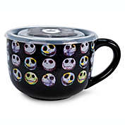 Disney The Nightmare Before Christmas Jack Expressions Ceramic Soup Mug With Vented Lid   Bowl Container For Ice Cream, Cereal   Large Coffee Mugs and Cups, Home & Kitchen Essentials   Holds 20 Ounces