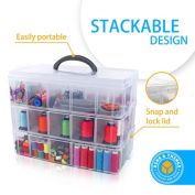 Bins & Things Stackable Storage Container With Clear, 40 Compartments Large - Craft