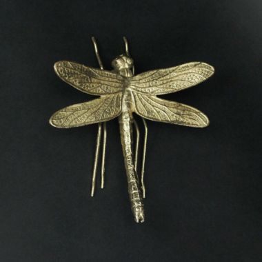 Contrast 7 Inch Resin Gold Dragonfly Painted Sculpture Wall Art Home Decor Hanging Statue. View a larger version of this product image.