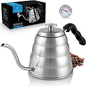 Zulay Kitchen Gooseneck Pour Over Kettle with Built-In Thermometer
