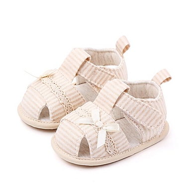 Laurenza&#39;s Baby Girls&#39; Beige Striped Sandals. View a larger version of this product image.