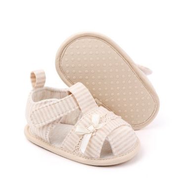 Laurenza&#39;s Baby Girls&#39; Beige Striped Sandals. View a larger version of this product image.