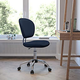 Flash Furniture Mid-Back Navy Mesh Task Chair with Chrome Base