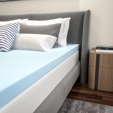Emma + Oliver 3&quot; Cool Gel Infused Cooling Memory Foam Mattress Topper - King. View a larger version of this product image.