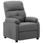 vidaXL Recliner Light Gray Fabric