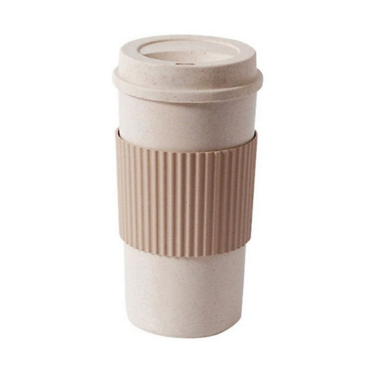 EcoFriendly Reuse BLUE Travel Coffee Cup Wheat Straw w Lid & Sleeve No BPA 12 oz