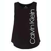 Calvin Klein Big Girl&#39;s Layered Look Logo Print Tank Top Black Size 16