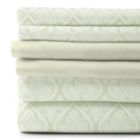 Alternate image 1 for Lux Decor Collection 6-Pieces Deep Pocket Microfiber Printed Bed Sheet Set in King Size Ivory
