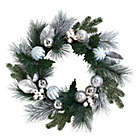 Alternate image 0 for Nearly Natural Pinecones and Berries with Silver Ornaments Artificial Christmas Wreath, 24-Inch, Unlit