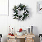 Alternate image 3 for Nearly Natural Pinecones and Berries with Silver Ornaments Artificial Christmas Wreath, 24-Inch, Unlit