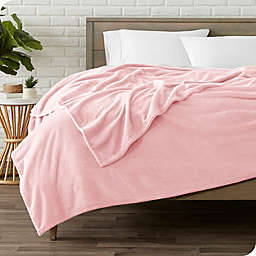 Bare Home Microplush Fleece Blanket - Ultra-Soft Velvet - Luxurious Fuzzy Fleece - Cozy Lightweight - Easy Care - All Season (Light Pink, Twin/Twin XL)