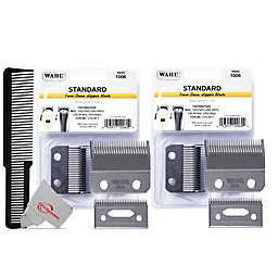 Wahl Two Pack  Standard 1mm-3mm Clipper Blade Replacement with Styling Flat Comb for  Super Taper (II), Icon, Pro Basic and Taper 2000(S)